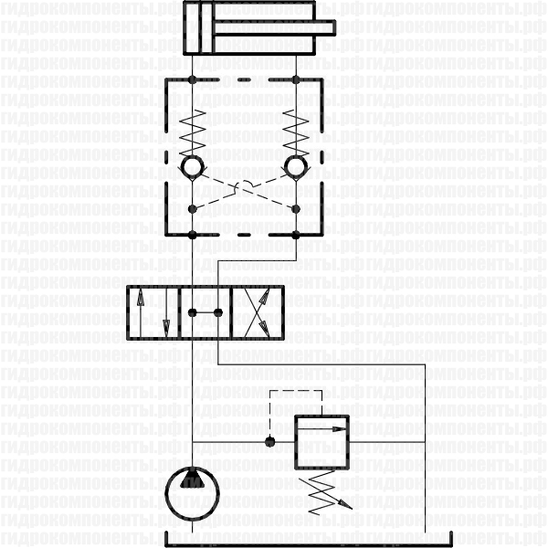 Двухклапанный (двухсторонний) гидрозамок / Трубный монтаж