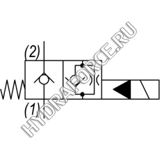 Двухлинейный гидроклапан с пилотным управлением, нормально закрытый